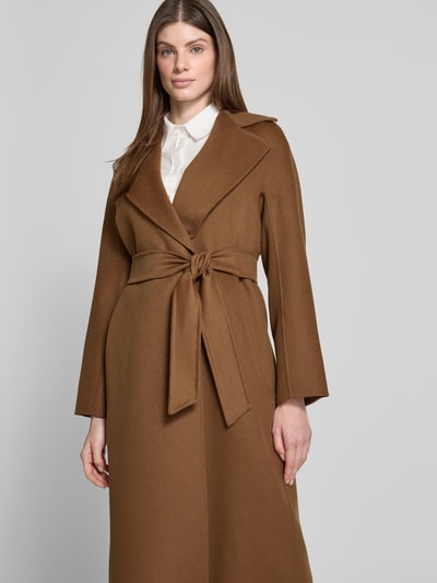 Max Mara Studio Regular Fit Wollmantel mit Kaschmir-Anteil Modell 'CLES' Cognac 3