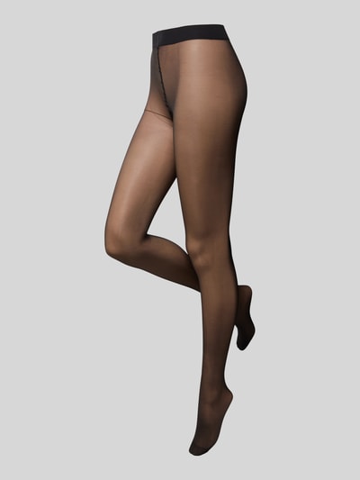 Falke Panty in semi-transparant design, model 'PURE MATT' Zwart - 1