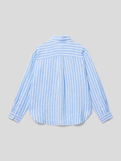 Polo Ralph Lauren Teens Linnen shirt met streepmotief Bleu - 3