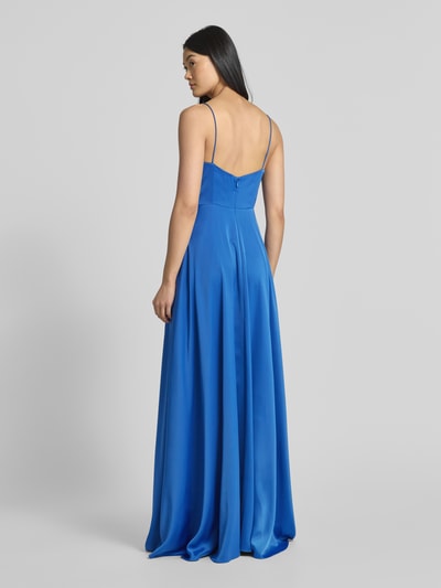 Jake*s Cocktail Maxikleid aus Satin mit Wasserfall-Ausschnitt Rauchblau Melange 5