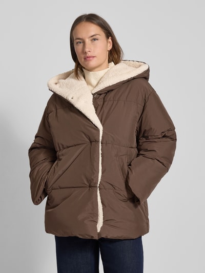 Jake*s Casual Steppjacke mit Futter aus Teddyfell Dunkelbraun 4