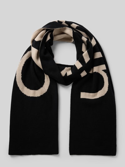 CK Calvin Klein Szal z mieszanki wełny i kaszmiru Czarny 1