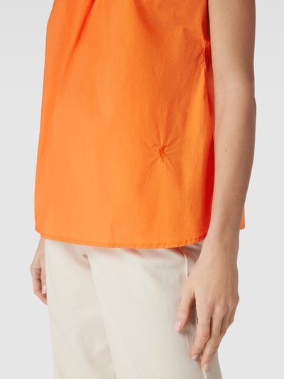 Emily Van den Bergh Blouse met opstaande kraag en druppelvormige hals. Oranje - 3