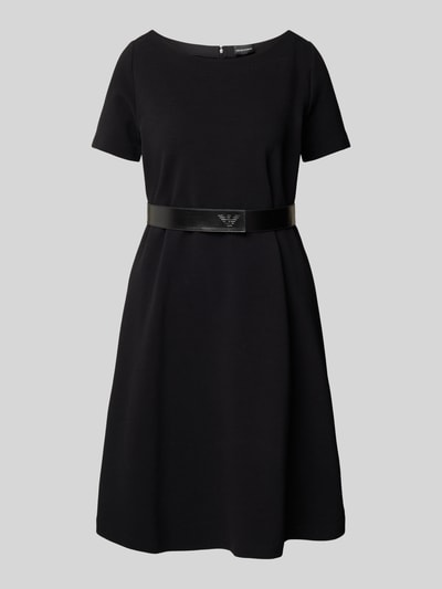 Emporio Armani Knielanges Kleid mit Rundhalsausschnitt Black 2