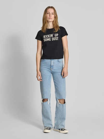 REVIEW T-shirt met statementprint Zwart - 1