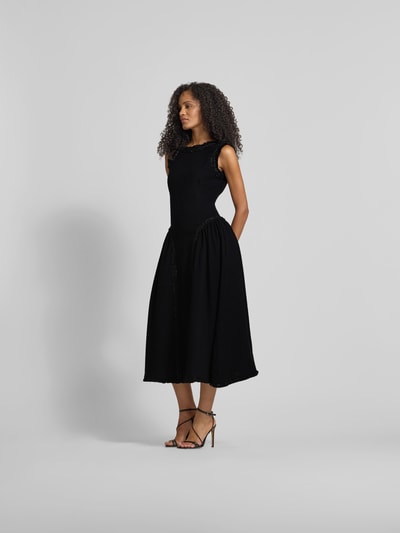 Self-Portrait Midikleid mit Bouclé-Optik Black 1