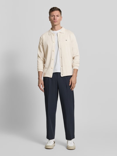 Fynch-Hatton Gebreid jack met Polokraag en Labelstitching Offwhite - 1