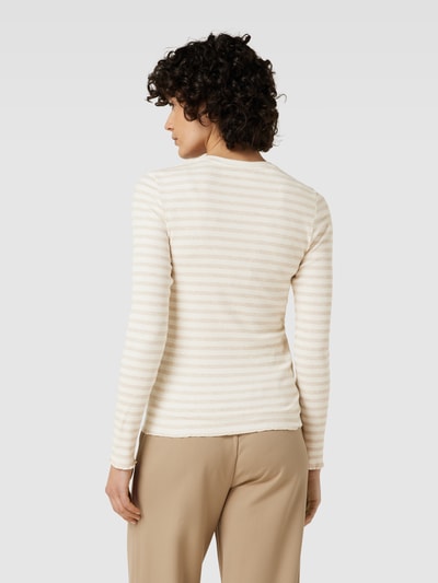 Selected Femme Shirt met lange mouwen en streepmotief, model 'ANNA' Zand - 5