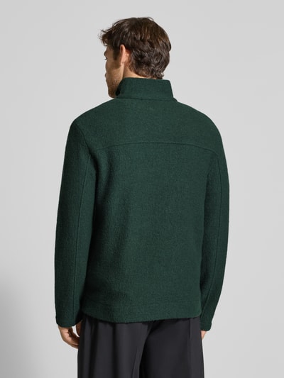 SELECTED HOMME Regular fit cardigan van zuivere wollen bouclé, model 'NEALY' Donkergroen - 5