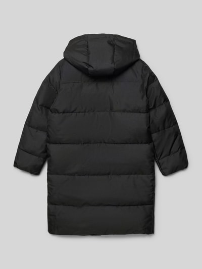 Only Regular fit gewatteerde lange jas met afneembare capuchon, model 'IRENE' Zwart - 3