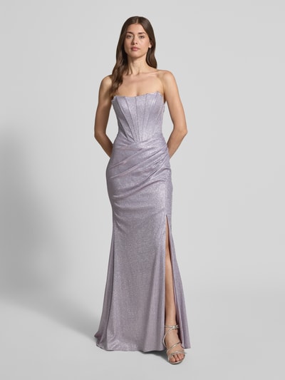 unique Maxikleid mit Schnürung im Off-Shoulder-Look Flieder 4