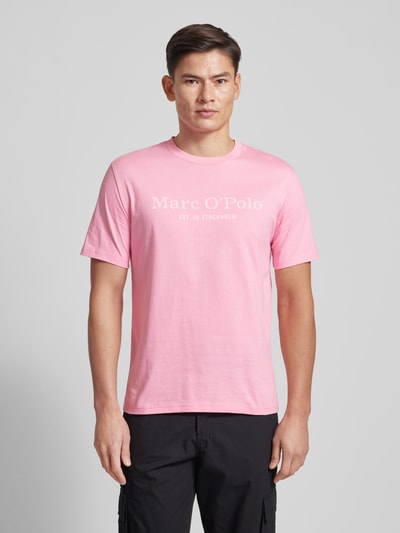 Marc O'Polo T-shirt met labelprint Lichtroze - 4