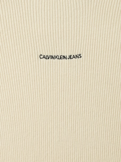 Calvin Klein Jeans Rollkragenpullover mit Logo-Stickerei  Sand 2