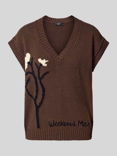 Weekend Max Mara Strickpullover mit Kappärmeln Modell 'CRUSCA' Dunkelbraun 2