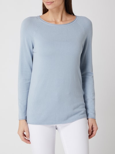 Vero Moda Pullover mit Raglanärmeln Modell 'Nellie' Rauchblau Melange 4