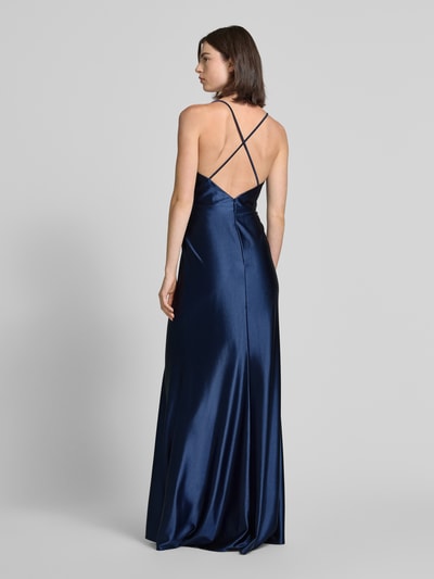 Luxuar Avondjurk met plooien opzij Donkerblauw - 5