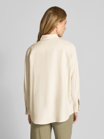 comma Bluse aus Lyocell-Mix mit Hemdblusenkragen Sand 5