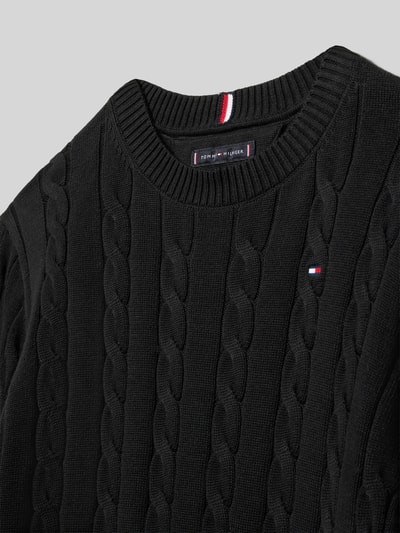 Tommy Hilfiger Teens Regular Fit Strickpullover aus reiner Baumwolle Black 2