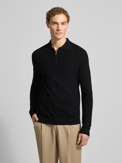 SELECTED HOMME Oversized poloshirt van puur katoen, model 'CRAN' Zwart - 4