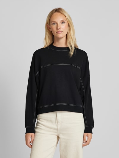 Vero Moda Comfort Fit Sweatshirt mit Kontrastnähten Modell 'CARLA' Black 4