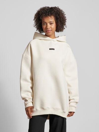 Karo Kauer Oversized Hoodie mit Label-Patch Offwhite 4