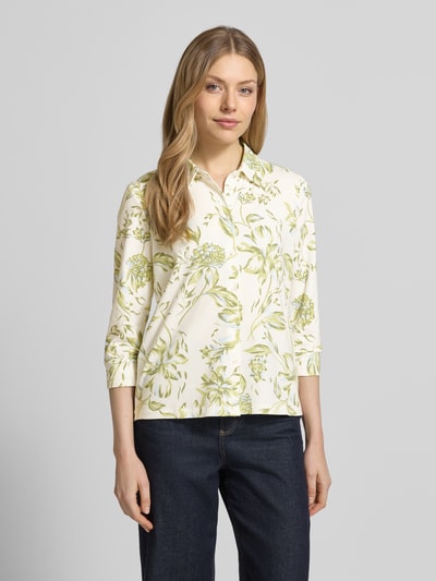 s.Oliver RED LABEL relaxed fit overhemdblouse van katoenmix Wit - 4