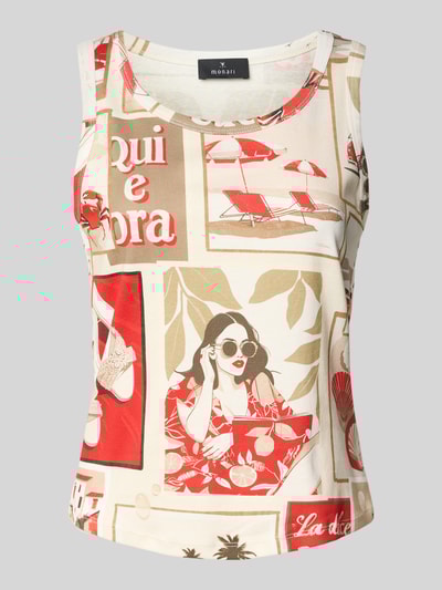monari Top mit Motiv-Prints Hellrot 2