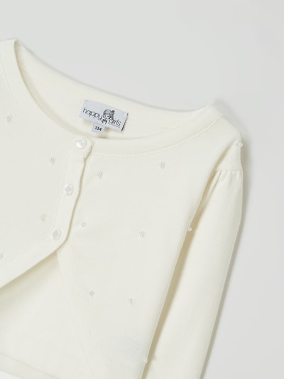 Happy Girls Cardigan mit Zierperlen Offwhite 2