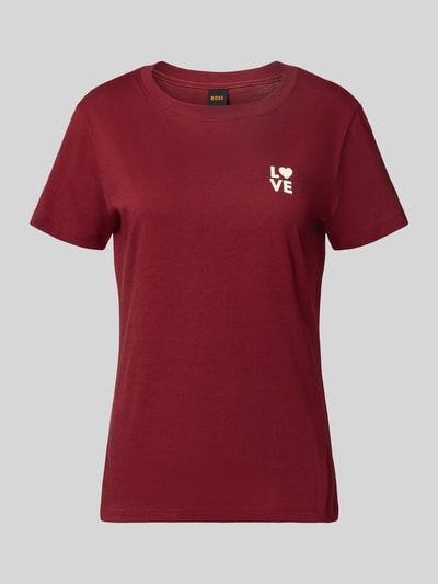 BOSS Orange Regular Fit T-Shirt aus reiner Baumwolle Modell 'ESOGO_3' Bordeaux 2