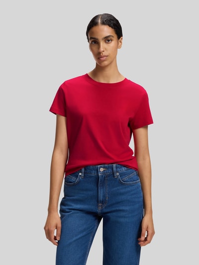 BOSS Orange Regular Fit T-Shirt mit dezentem Logo-Detail Rot 4