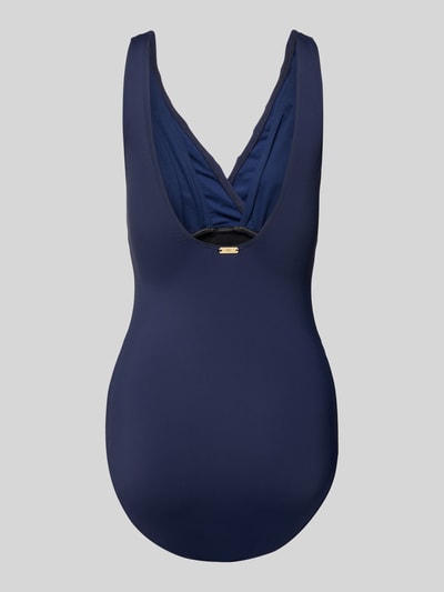 Lauren Ralph Lauren Badpak met ruches en diep rugdecolleté Donkerblauw - 3