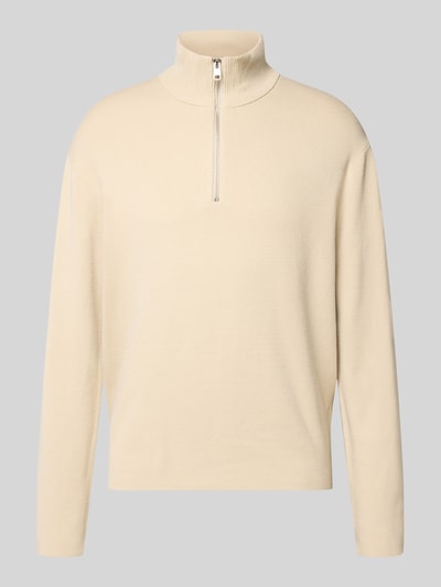 Selected Relaxed Fit Troyer aus Viskose-Mix Modell 'TELLER' Offwhite 1