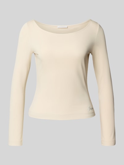 Guess Shirt met lange mouwen en geribde boothals Ecru - 2