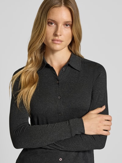 Marc O'Polo Regular Fit Langarmbluse aus Viskose-Mix Dunkelgrau 3