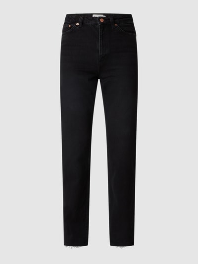 NA-KD Straight Fit High Waist Jeans aus Baumwolle Black 2