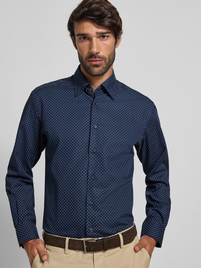 ETERNA Koszula casualowa o kroju regular fit z czystej bawełny z kołnierzykiem typu kent Granatowy 3