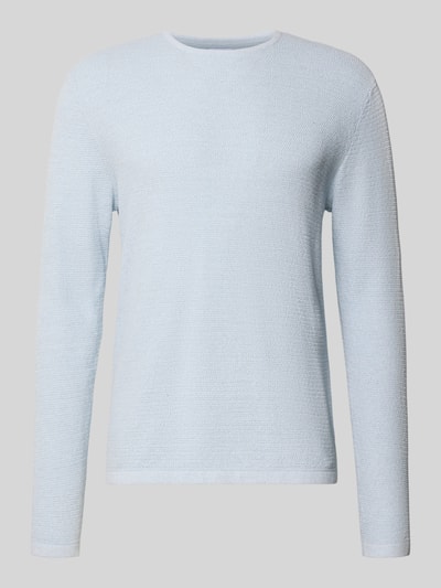 Jack & Jones Gebreide pullover met geribde ronde hals, model 'GEORGE' Lichtblauw gemêleerd - 2
