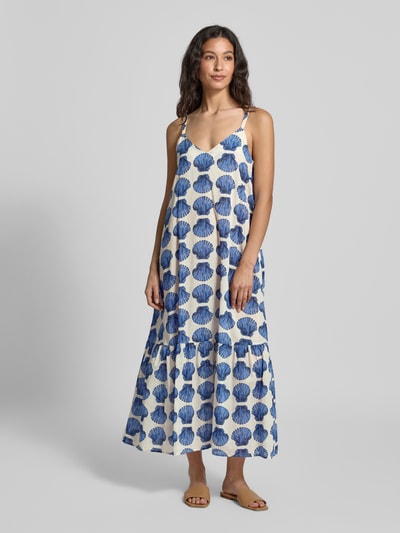 Christian Berg Woman Maxikleid mit Spaghettiträgern Blau 4
