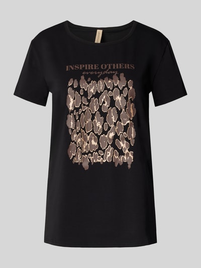 Soyaconcept T-shirt met statementprint, model 'RINA' Zwart - 2