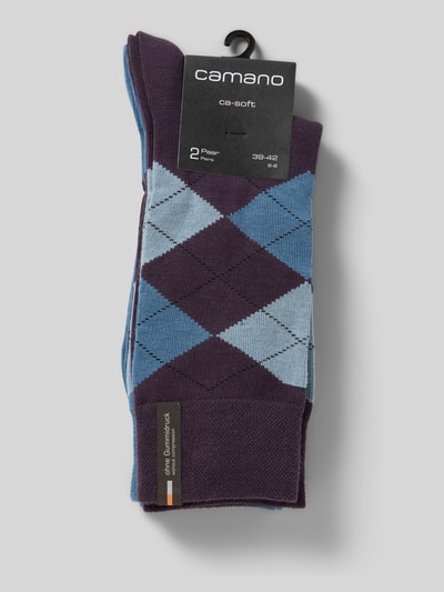 camano Sokken met elastische ribboordjes in een set van 2 paar Bordeaux - 3