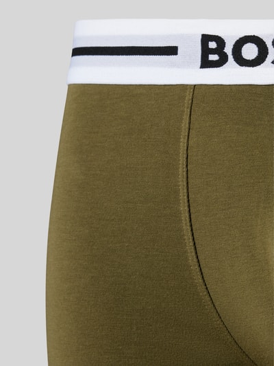 BOSS Boxershort met elastische band met logo in een set van 3 stuks Olijfgroen - 2