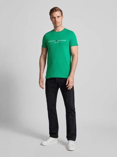 Tommy Hilfiger T-shirt met labelprint Lichtgroen - 1