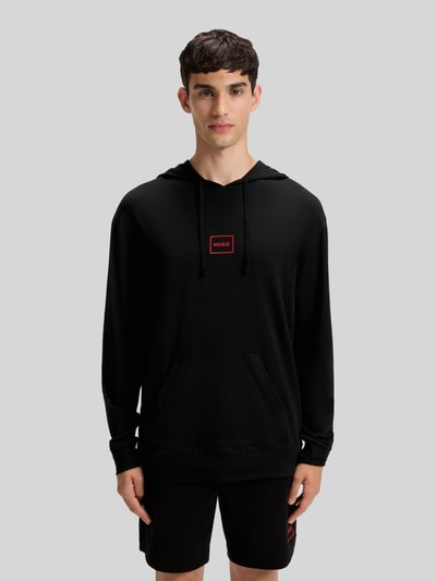 HUGO bluza rozpinana o kroju regular fit z mieszanki bawełny model 'Laze Hoodie' Czarny 4