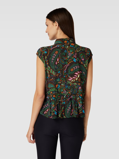 Jake*s Casual Blouse van viscose met peplum Zwart - 5