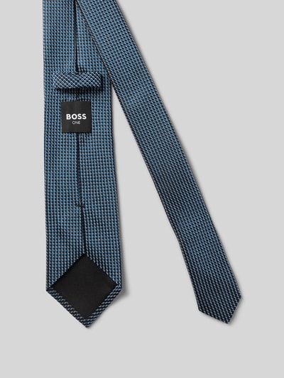BOSS Krawat jedwabny ze wzorem na całej powierzchni Morski 2