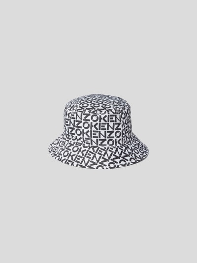 Kenzo Bucket Hat  mit Allover-Label Offwhite 5