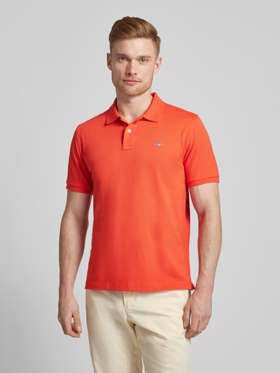 Gant Regular fit poloshirt met labelstitching, model 'SHIELD' Oranje - 4