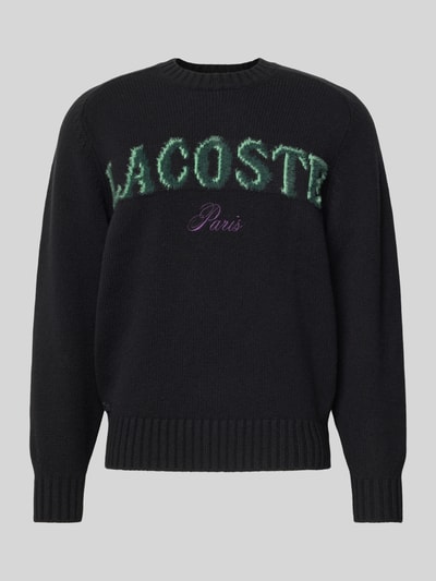 Lacoste Relaxed Fit Strickpullover aus Woll-Mix Black 2