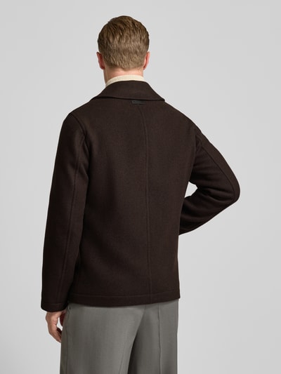 Marc O'Polo Regular Fit Mantel aus Woll-Mix Dunkelbraun 5