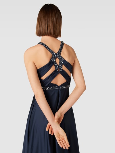 Jake*s Cocktail Abendkleid mit Neckholder Marine Melange 3